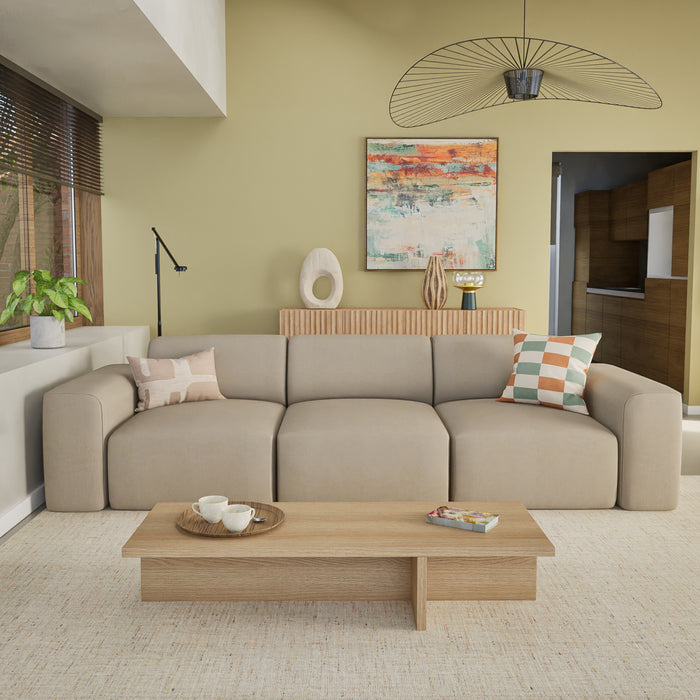 NADUVI Collection Nina 3-zitsbank - Velvet - Taupe