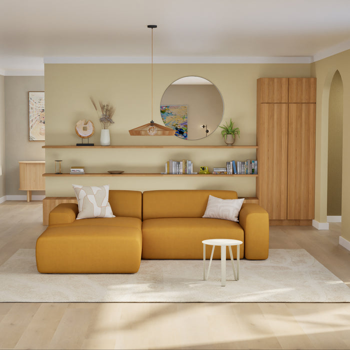 NADUVI Collection Nina Hoekbank Links - Velvet - Mosterdgeel