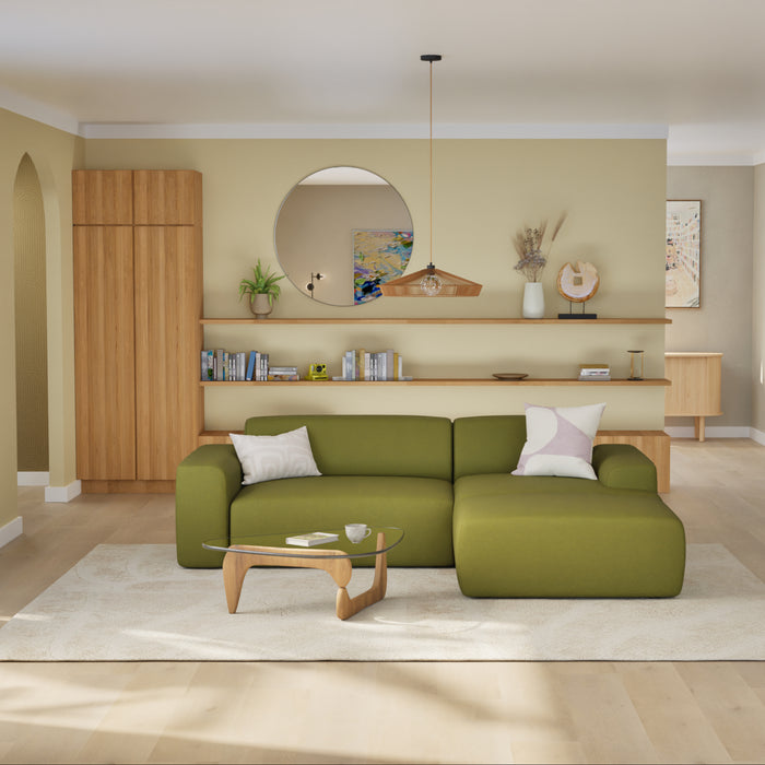 NADUVI Collection Nina Hoekbank Rechts - Velvet - Olijfgroen