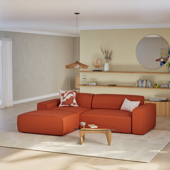 NADUVI Collection Nina Hoekbank Links - Velvet - Oranje