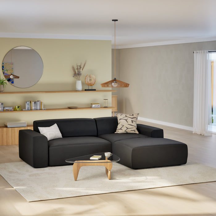 NADUVI Collection Nina Hoekbank Rechts - Velvet - Zwart