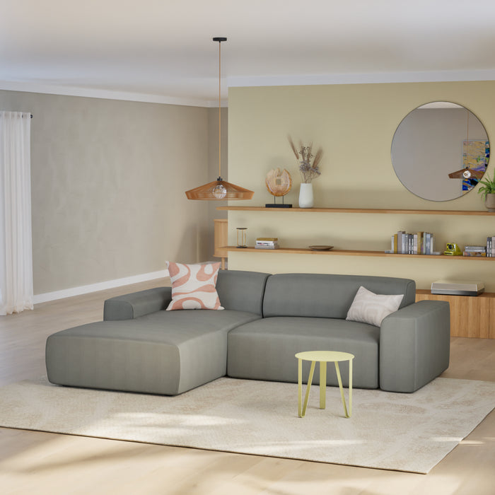 NADUVI Collection Nina Hoekbank Links - Velvet - Lichtgrijs