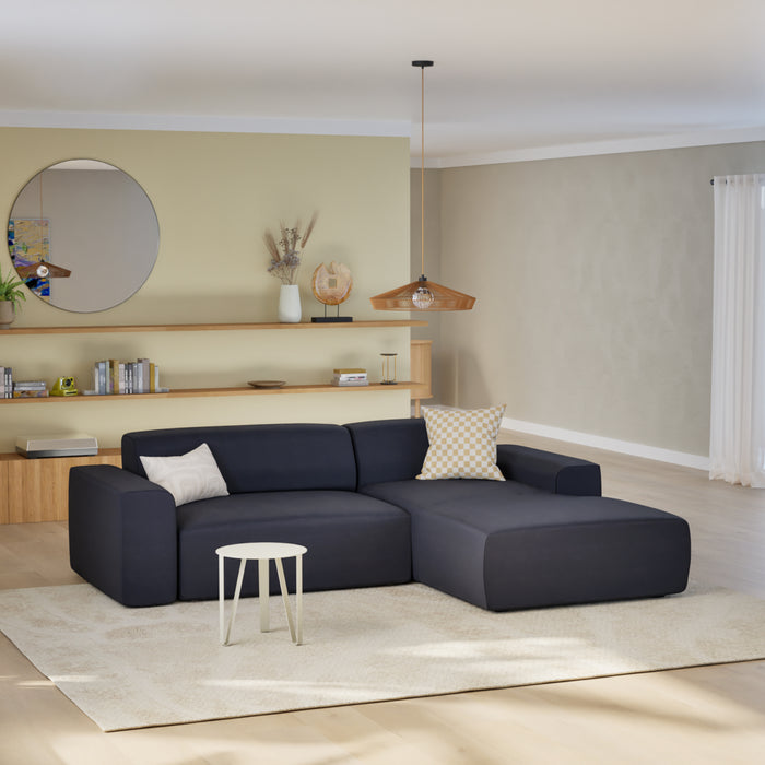 NADUVI Collection Nina Hoekbank Rechts - Velvet - Marineblauw