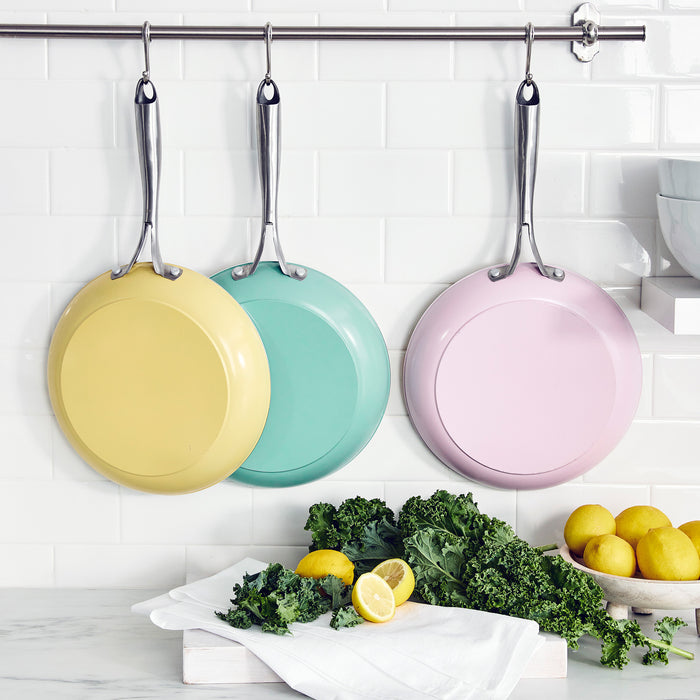 GreenLife Artizan 12-delige set met antiaanbaklaag, PFAS-vrij, geel