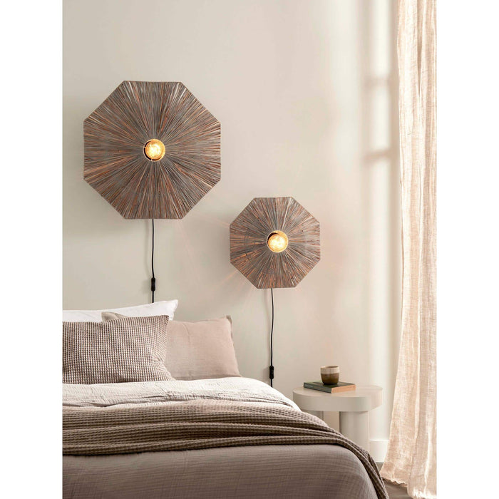 GOOD&MOJO Wandlamp Panama - Donker grijs - 45x7x45cm