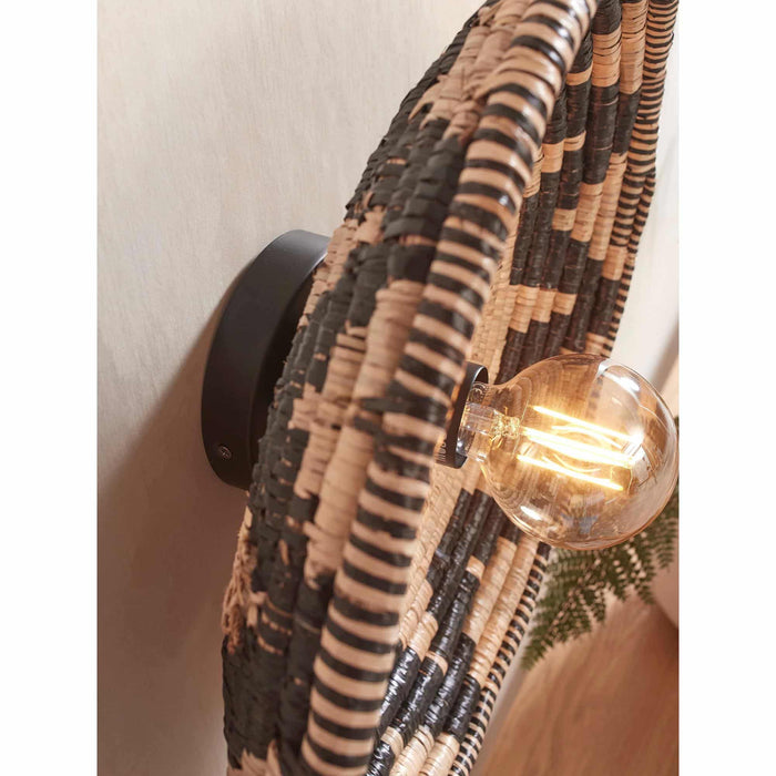 GOOD&MOJO Wandlamp Andros - Naturel|Zwart - Ø45cm