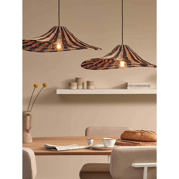 GOOD&MOJO Hanglamp Cuzco - Zwart|Naturel - 65x65x20cm
