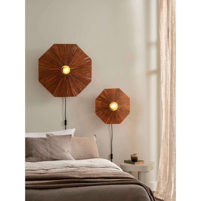 GOOD&MOJO Wandlamp Panama - Bruin - 45x7x45cm