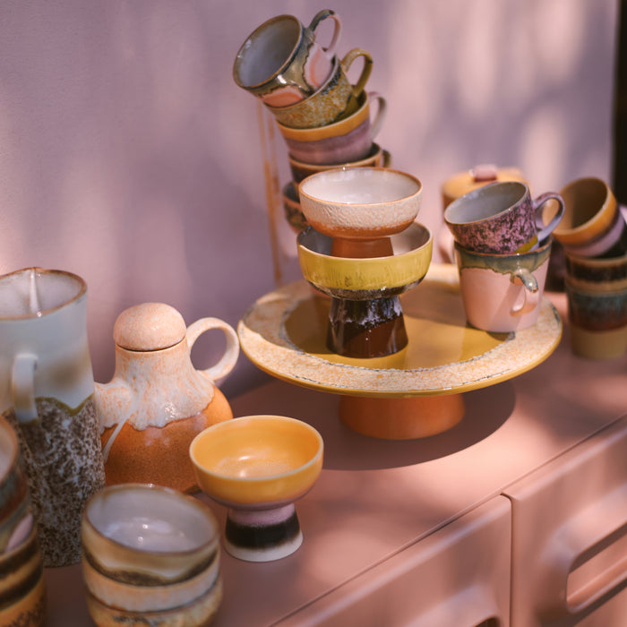 HKliving 70's Taartplateau Ø 33 cm - Papaya