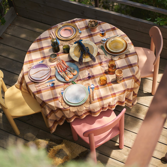 HKliving 70's Ceramics Dinerbord Ø 27,5 cm - Set van 2 - Coconut