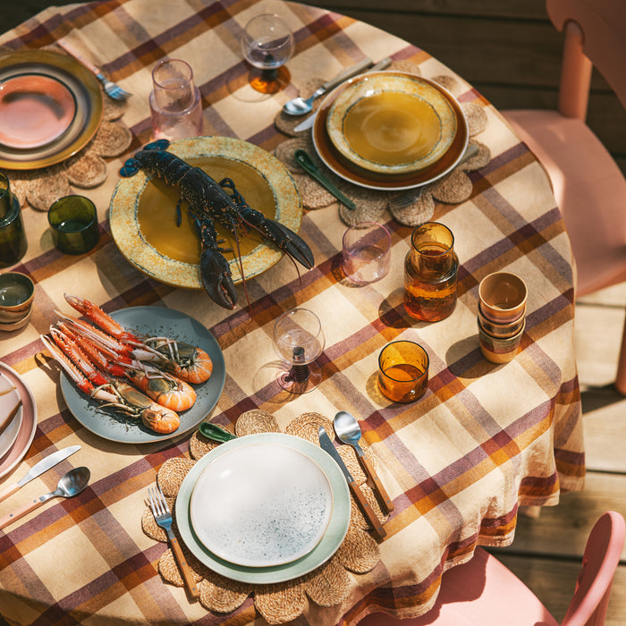 HKliving 70's Ceramics Dinerbord Ø 27,5 cm - Set van 2 - Palms