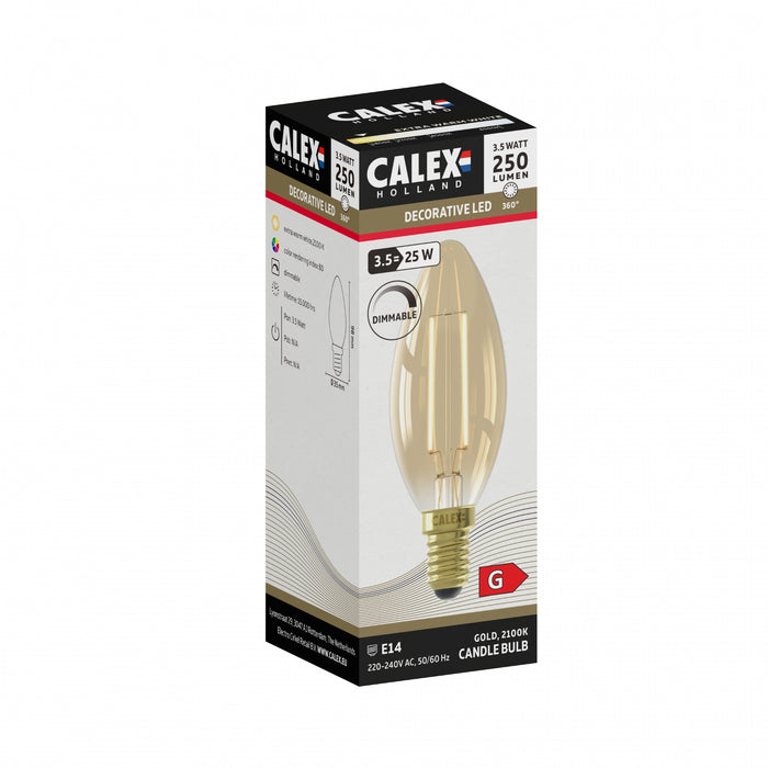 Calex Lichtbron E14 Goud - Glas - 4x10x4cm (BxHxD)