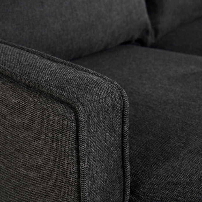 by fonQ Milan Hoekbank met Chaise Longue 3-zitsbank - Links / Rechts - Linnen - Antraciet