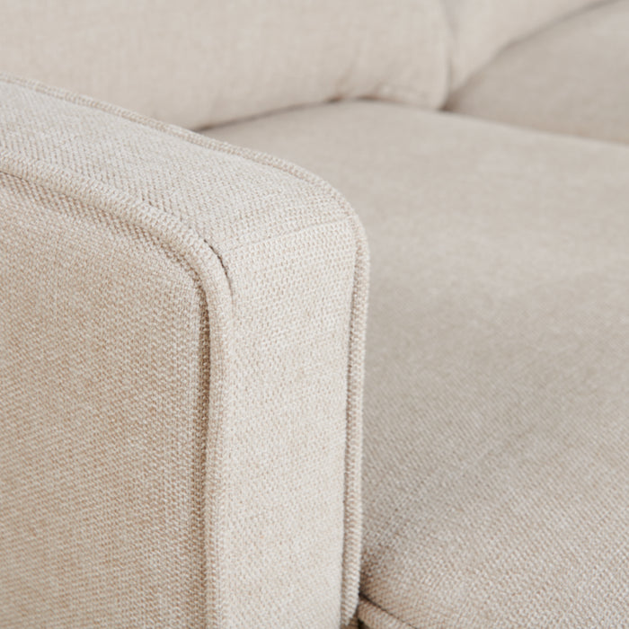 by fonQ Milan Hoekbank met Chaise Longue 3-zitsbank - Links / Rechts - Linnen - Beige