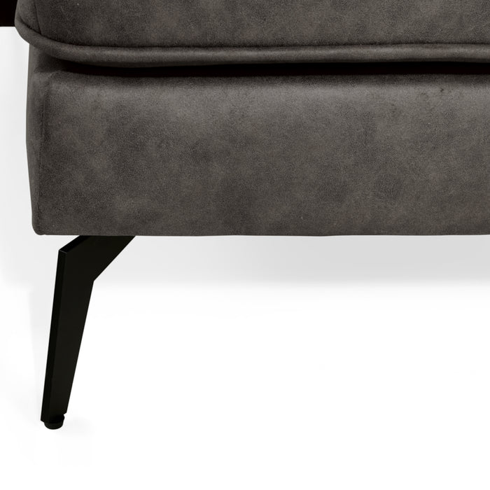 by fonQ Milan Hoekbank met Chaise Longue 3-zitsbank - Links / Rechts - Microleder - Antraciet