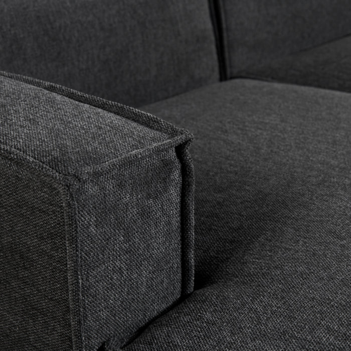 by fonQ Bo Hoekbank met Chaise Longue Links - Linnen - Antraciet