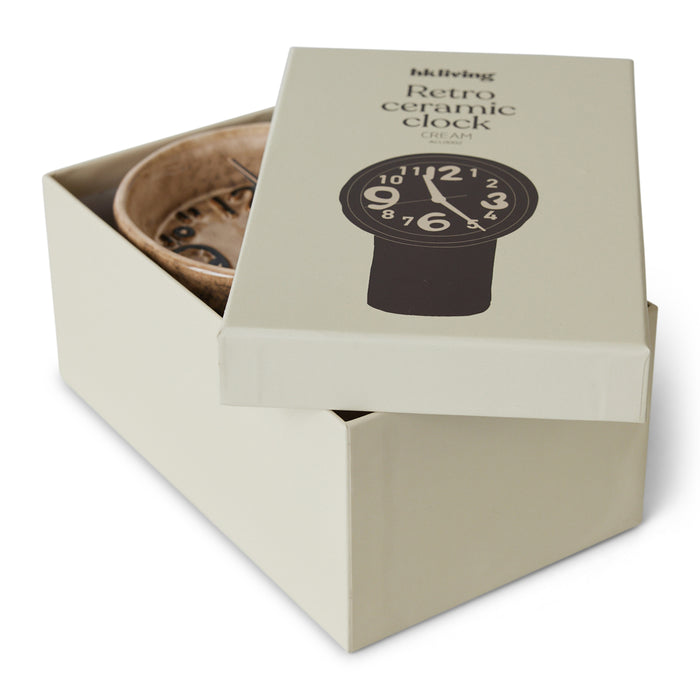 HKliving Retro Ceramics Tafelklok - Cream