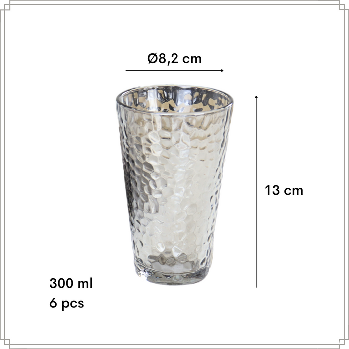 OTIX Waterglazen Longdrink Glazen Set van 6 Stapelbaar 300ml Gehame...