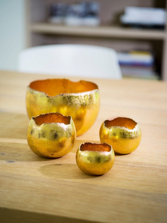 Cosy & Trendy Waxinelichthouder - goudkleurig - metaal - 15 cm