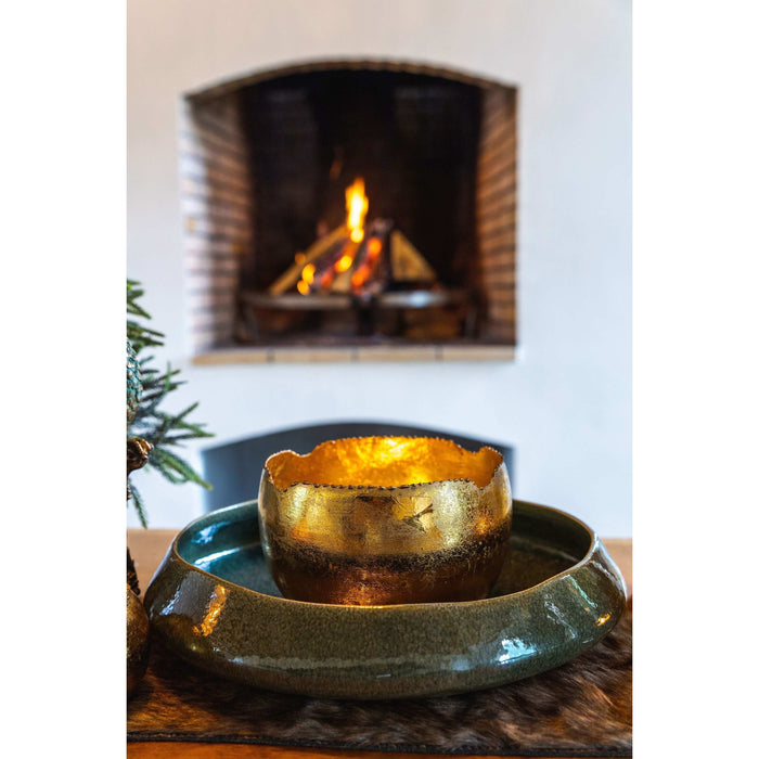 Cosy & Trendy Waxinelichthouder - goudkleurig - metaal - 15 cm