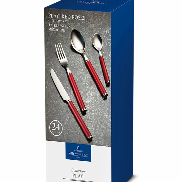 Villeroy & Boch Bestekset Play! - Red Roses - 24 delig | 6 personen