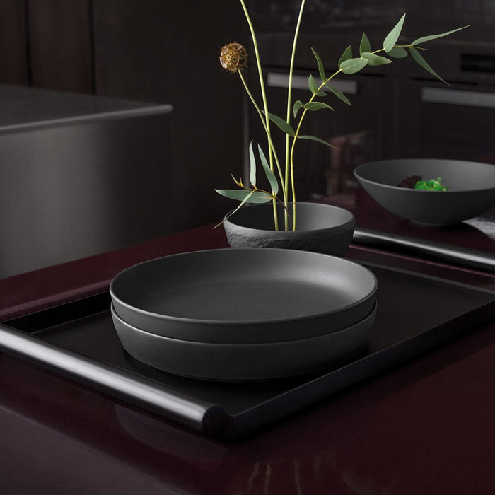 Villeroy & Boch Serviesset La Boule - Zwart - 7-delig | 2 personen - 2x bol, 2x schaal, 2x universeel bord, 1x serveerschaal