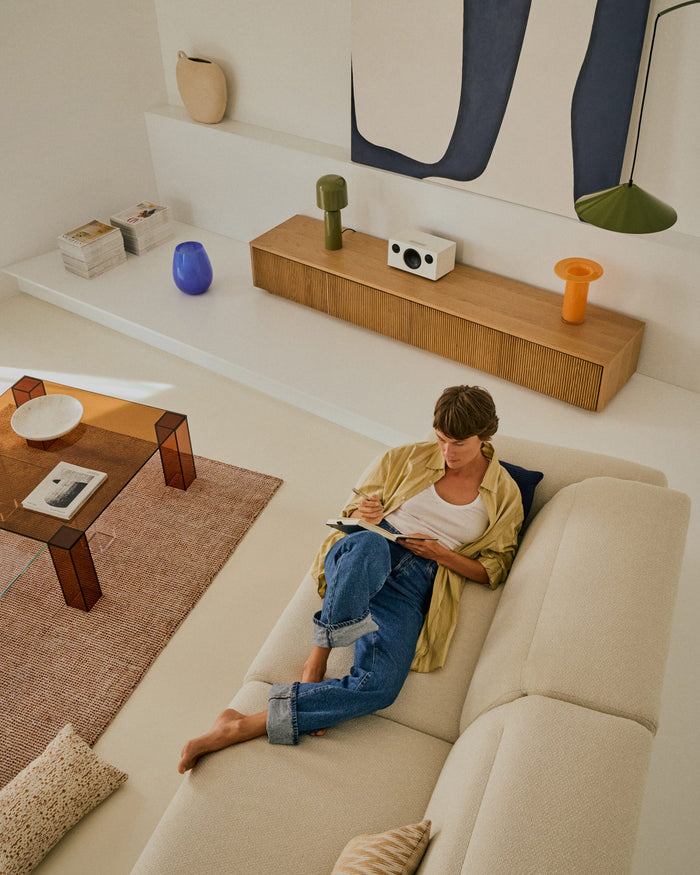 Kave Home - Neti vaas van wit papier-maché 37 cm