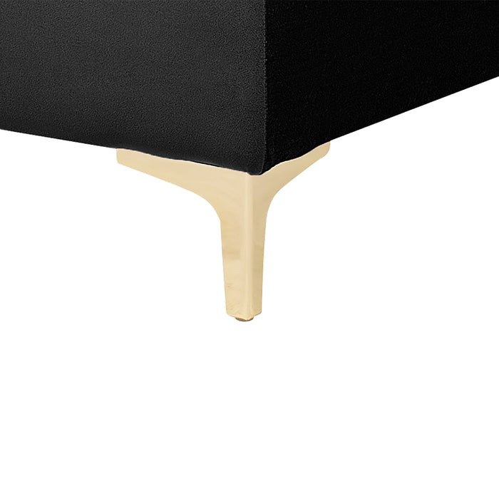 Beliani - ABERDEEN - Chaise longue - Zwart - Fluweel