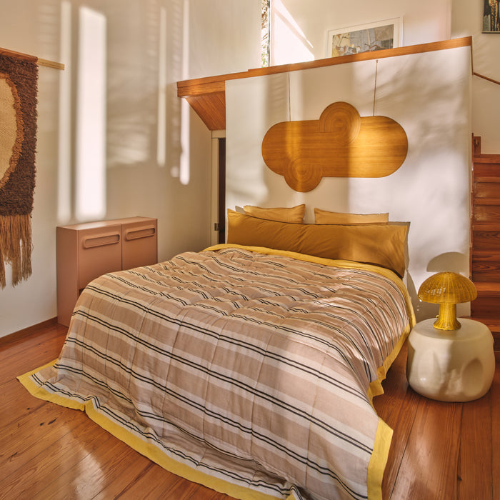 HKliving Rattan Tafellamp - Mustard