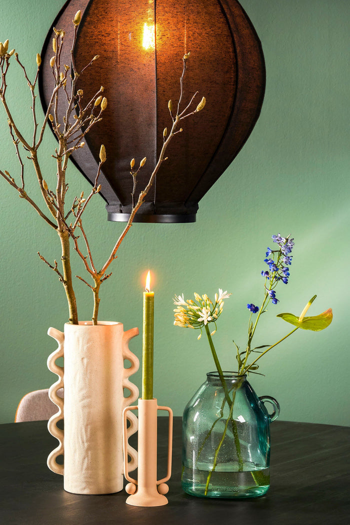 Mica Decorations Sitia Glazen Fles - H25,5 x Ø21 cm - Lichtblauw