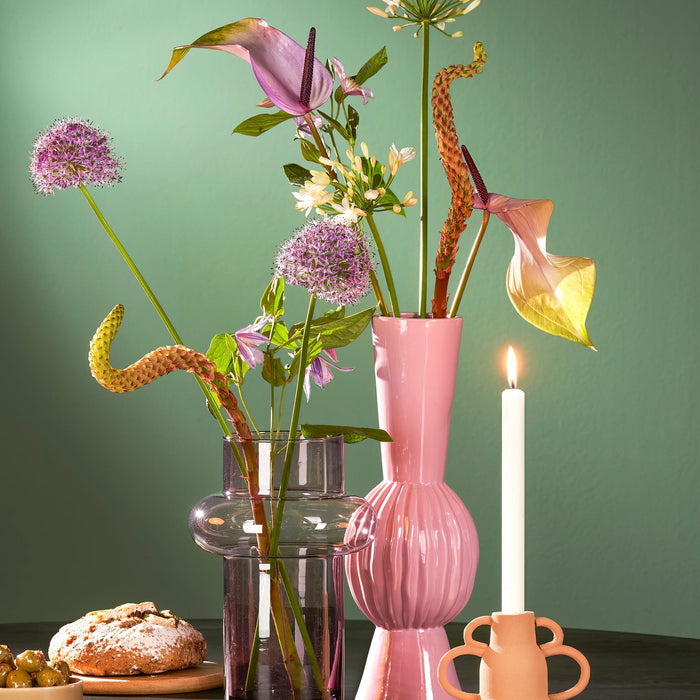 Mica Decorations Noor Vaas - H40,5 x Ø13,5 cm - Keramiek - Lila