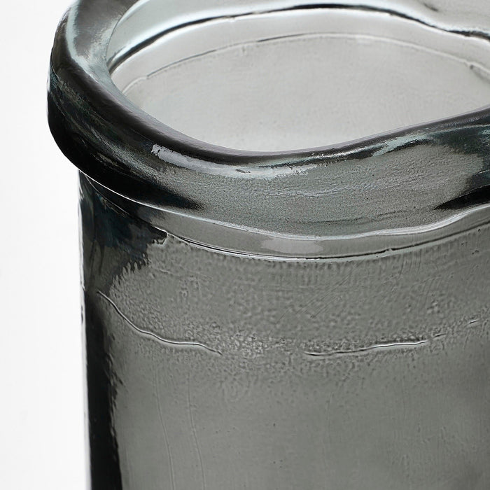 Mica Decorations Pepe Vaas - H28 x Ø12 cm - Gerecycled Glas - Grijs