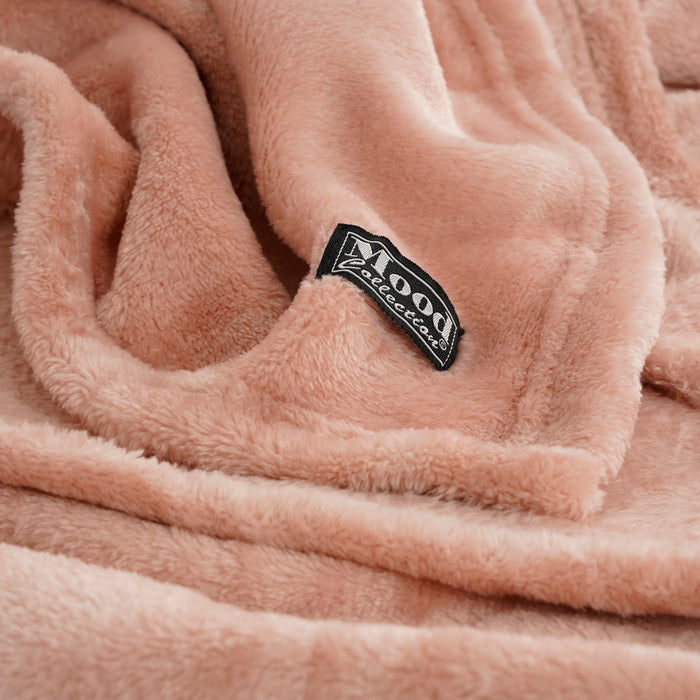 In The Mood Collection Famke Fleece Plaid - 180 x 130 cm - Perzik