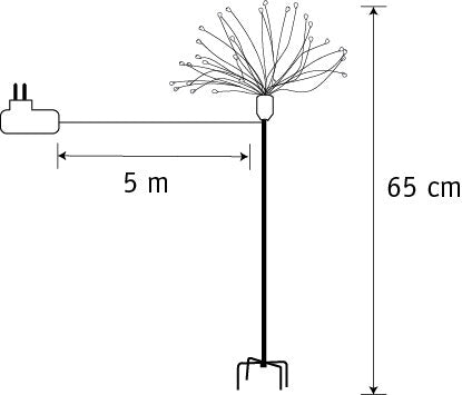Luca Lighting Paardenbloem Tuinsteker - Warm Wit LED - H50 cm - Zilver