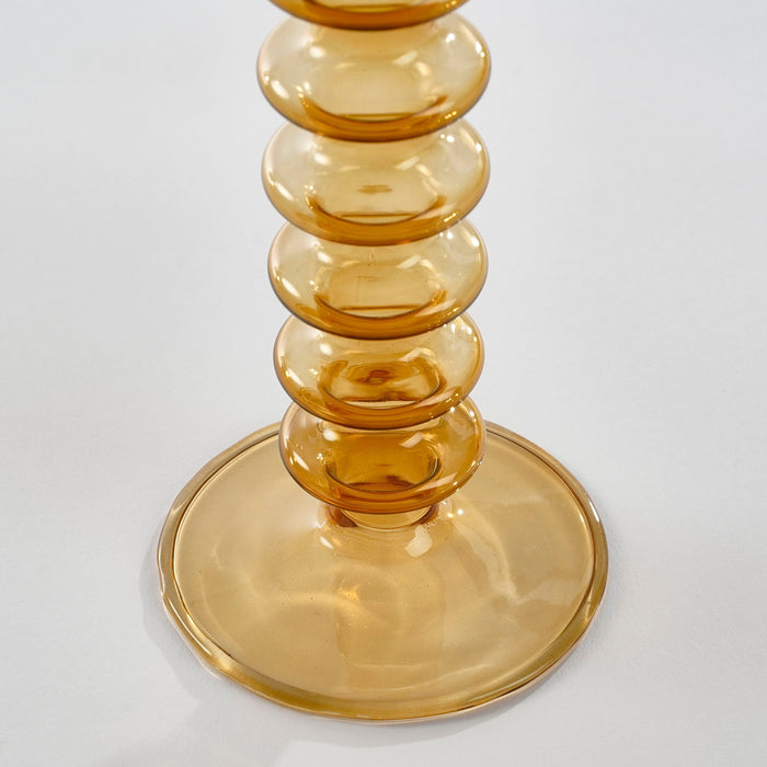 Mica Decorations Agios kandelaar glas bruin - h20xd7,5cm