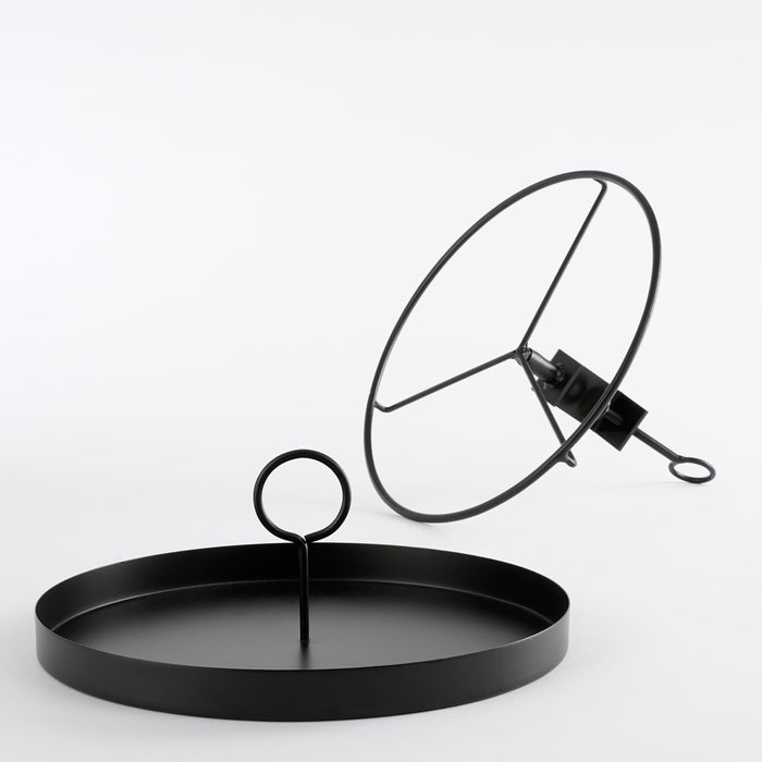 Mica Decorations Aston Dienblad met Klem - Ø30,5 cm - Zwart