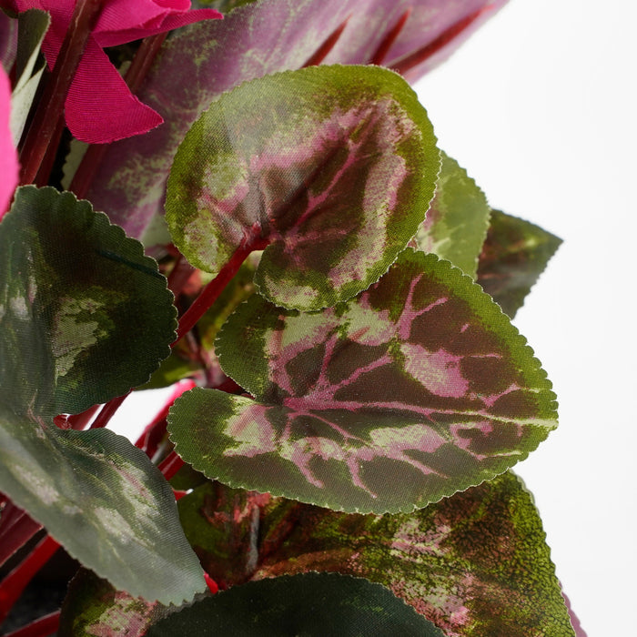 Mica Decorations Cyclaam Kunstplant - H30 x Ø30 cm - Donkerroze