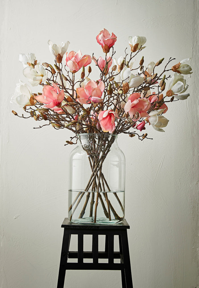 Mica Decorations Magnolia Kunstbloem - H88 cm - Lichtroze