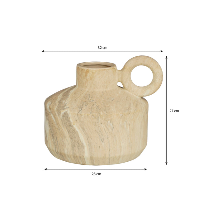 Mica Decorations Trentino Vaas - L32 x B28 x H27 cm - Beige