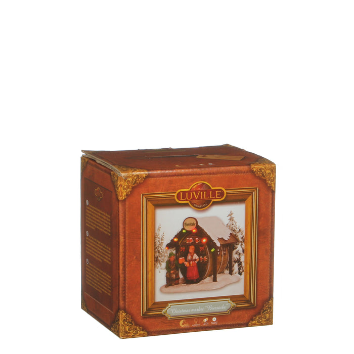 LuVille Kerstdorp Miniatuur Bierstube - L11 x B11,5 x H11,5 cm