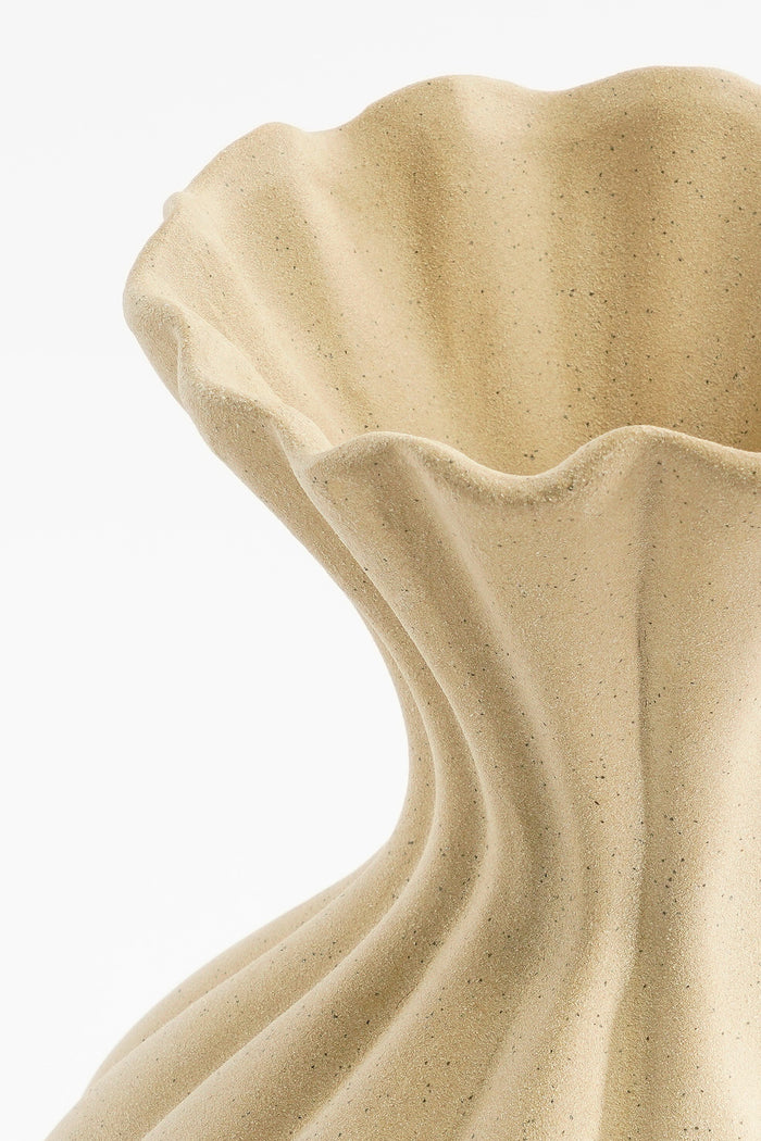 Mica Decorations Fiore Vaas - L15 x B15 x H40 cm - Keramiek - Beige