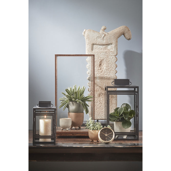 Mica Decorations Storm Lantaarn - L19,5 x B19 x H36 cm - Zwart