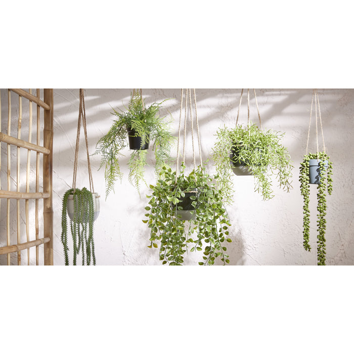 Mica Decorations Ficus Kunst Hangplant in Pot - H46 x Ø20 cm - Groen