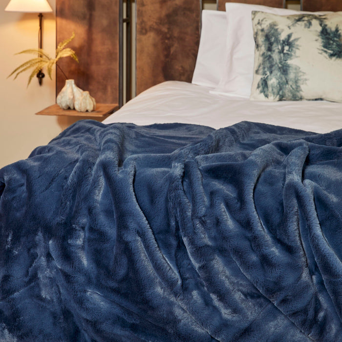 In The Mood Collection Bronte Fleece Deken - L200 x B150 cm - Blauw