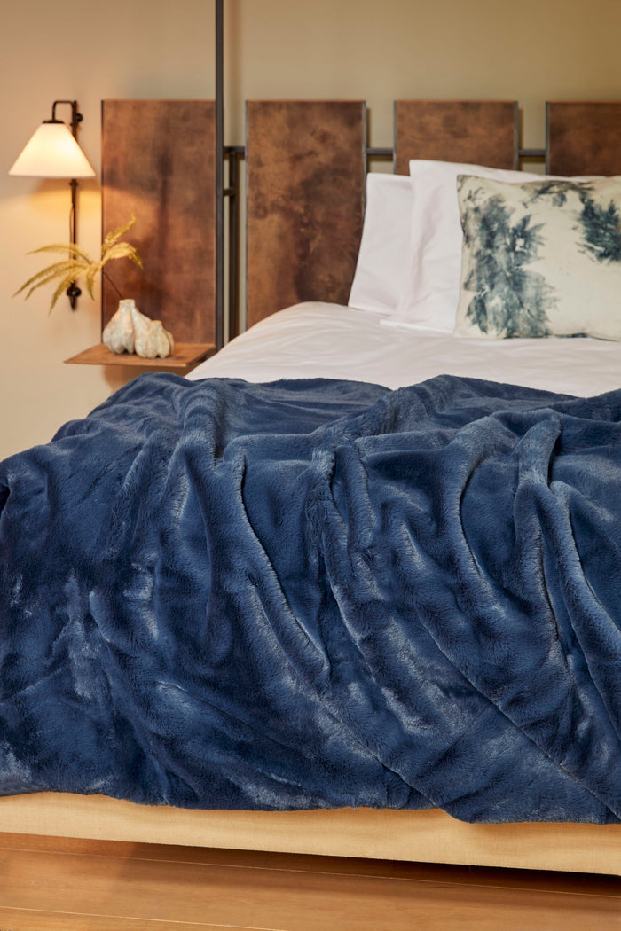 In The Mood Collection Bronte Fleece Deken - L200 x B150 cm - Blauw