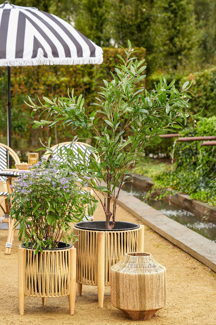 Mica Decorations Liliano Lantaarn - H36 x Ø30 cm - Jute - Donkergroen