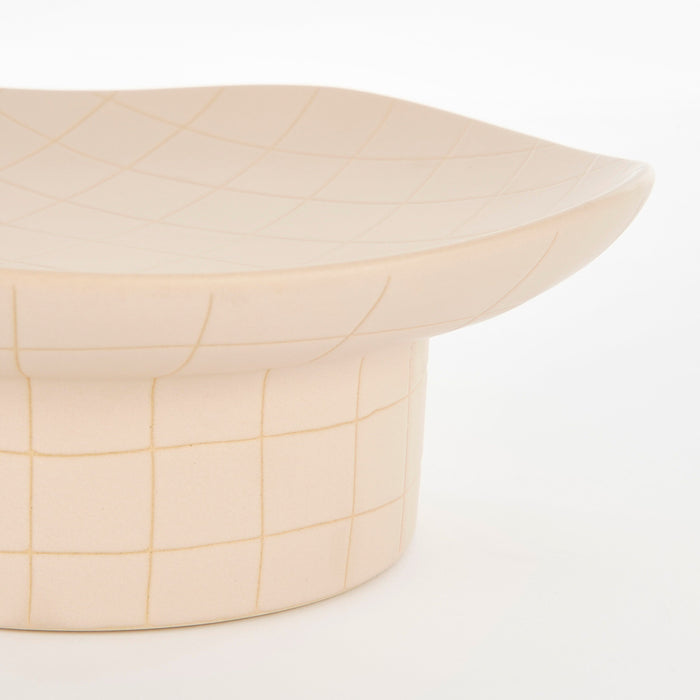 Mica Decorations Wolga Schaal op Voet - Keramiek - Beige