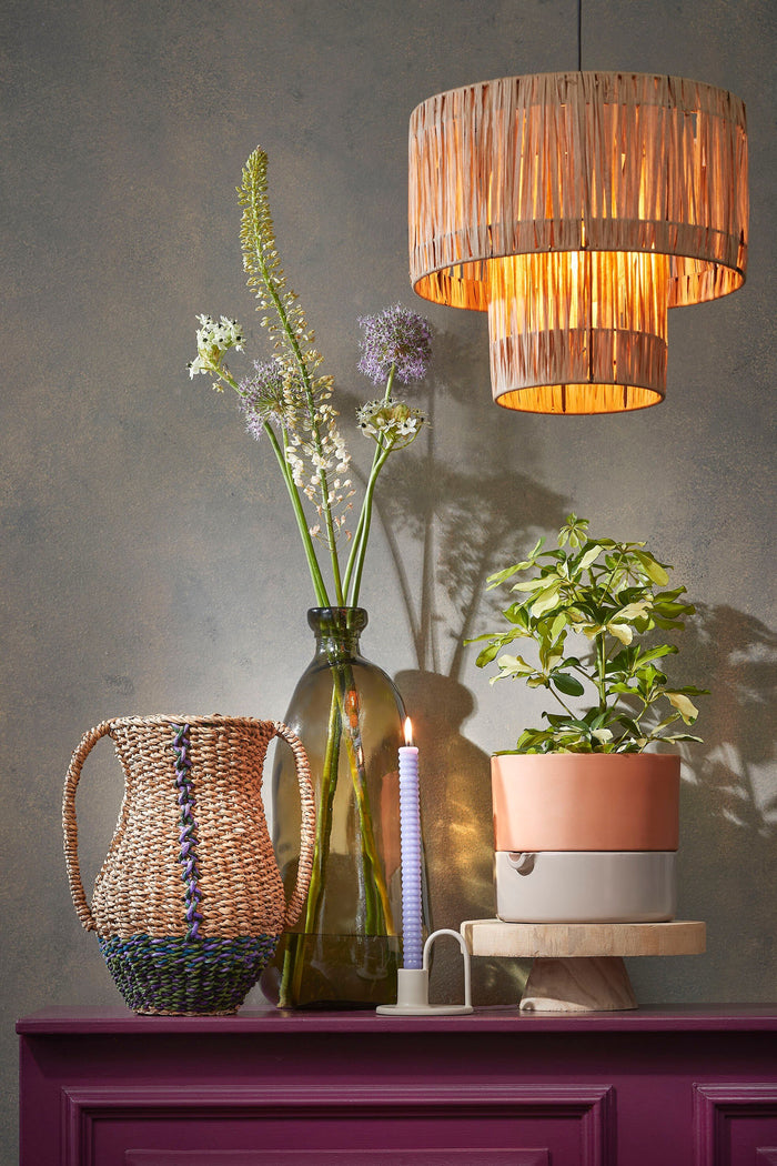 Mica Decorations Elisa Hanglamp - H30 x Ø35 cm - Raffia - Lichtbruin