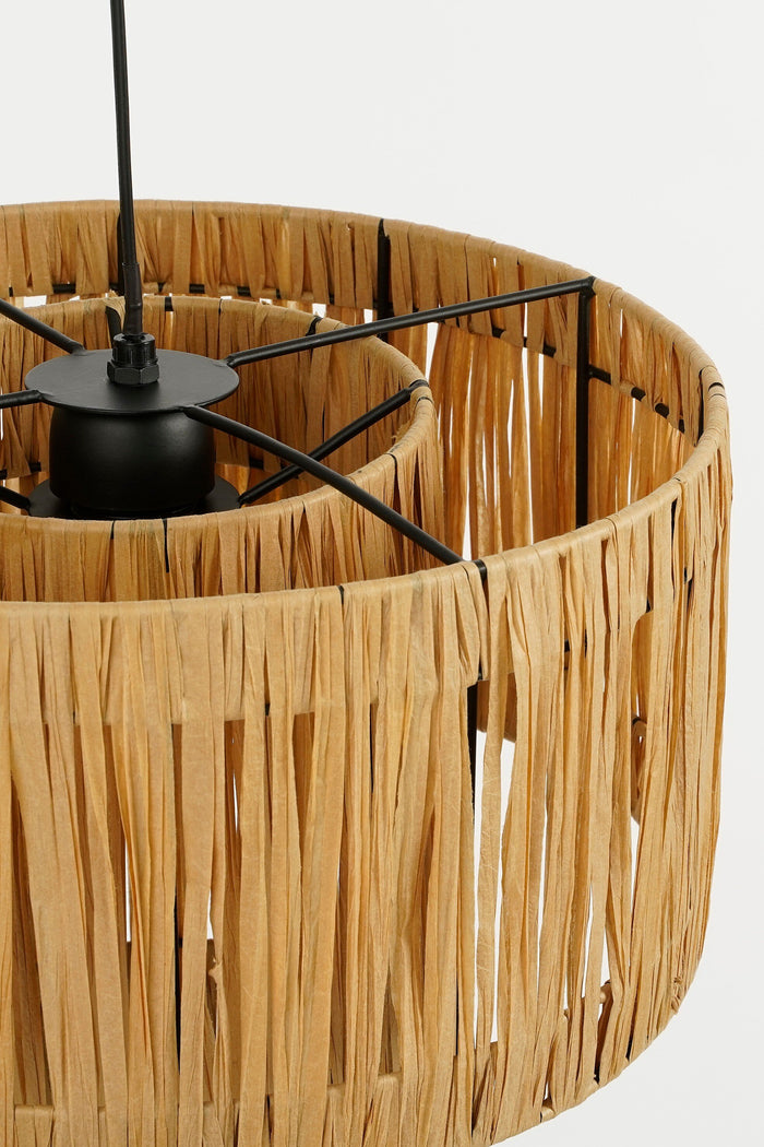 Mica Decorations Elisa Hanglamp - H30 x Ø35 cm - Raffia - Lichtbruin