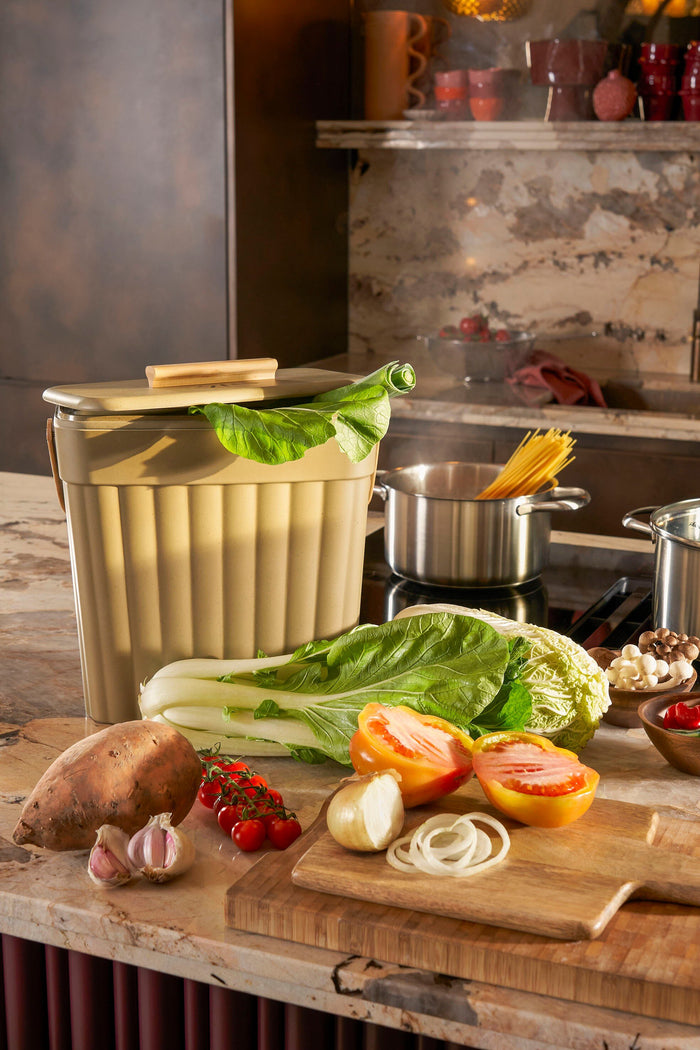 Mica Decorations Manja Afvalemmer - Bamboe - Groen